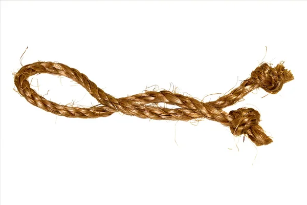 Hemp rope on a white background — Stock Photo, Image