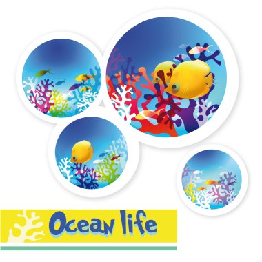 Colorful images of underwater ocean life clipart