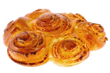 beyaz zemin üzerine lezzetli tatlı tatlı çörek
