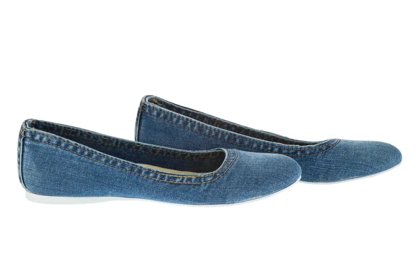 Afbeelding van blauwe spijkerbroek vrouwen mode slippers — Stockfoto