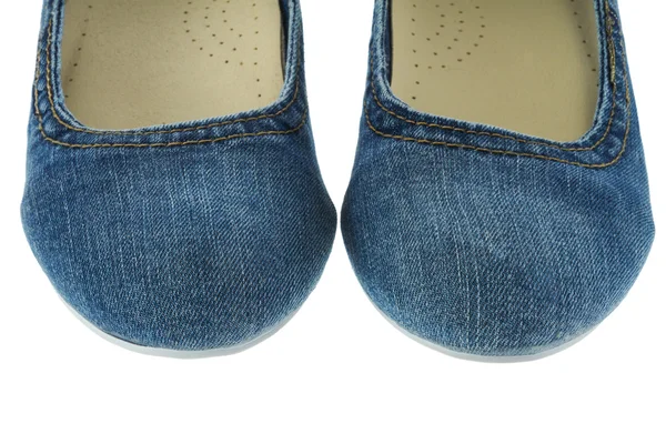 Afbeelding van blauwe spijkerbroek vrouwen mode slippers — Stockfoto