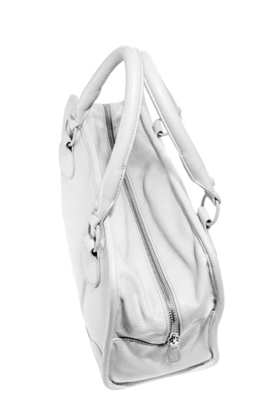 Preview ladies fashionable white leather handbag — Stock Photo, Image