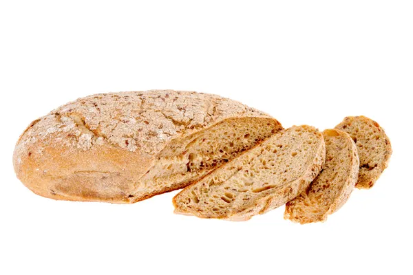 Vorschau Brot Laib auf weißem Hintergrund — Stockfoto