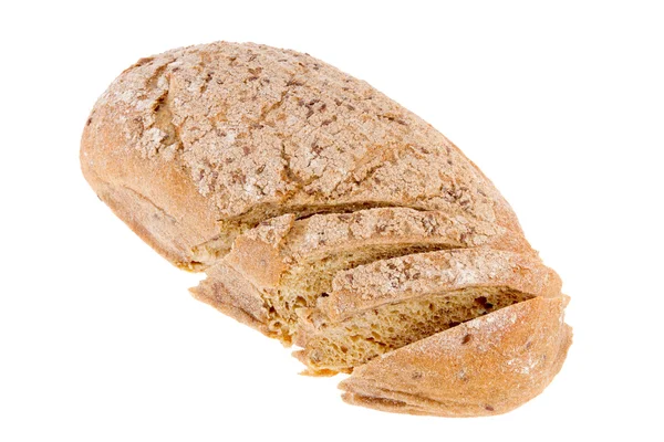 Náhled bochník chleba na bílém pozadí — Stock fotografie