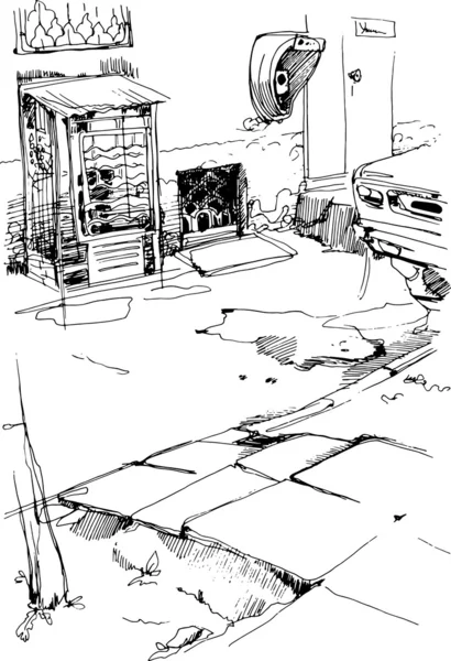 Urban alley with payphones — Stock Illustration Urban alley with payphones Royalty Free Stock Illustrations