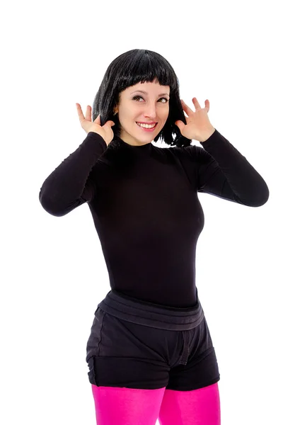 Portrait of a girl on a white background in dance pose — Stock Photo, Image
