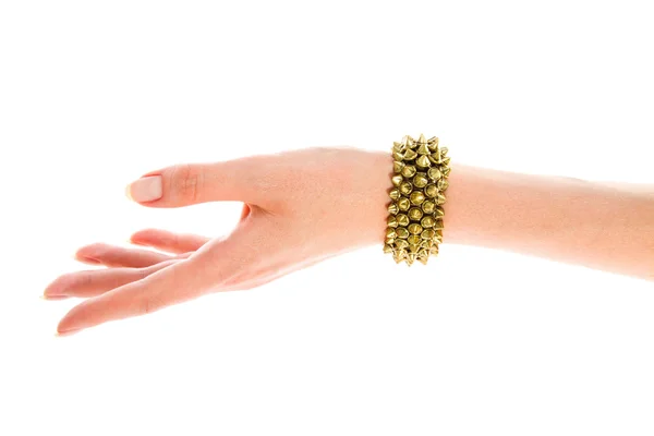 Image of female hand with a copper bracelet — Stock Photo, Image