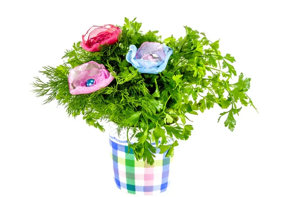 Green parsley and dill seasoning — Stock Photo, Image