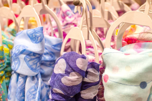 Colored scarves tied like a tiet — Stock Photo, Image