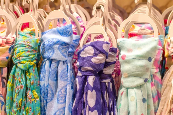 Colored scarves tied like a tiet — Stock Photo, Image