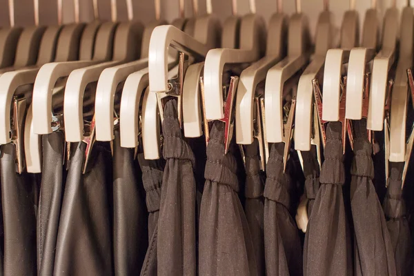 Preview ladies skirts hanging on display — Stock Photo, Image