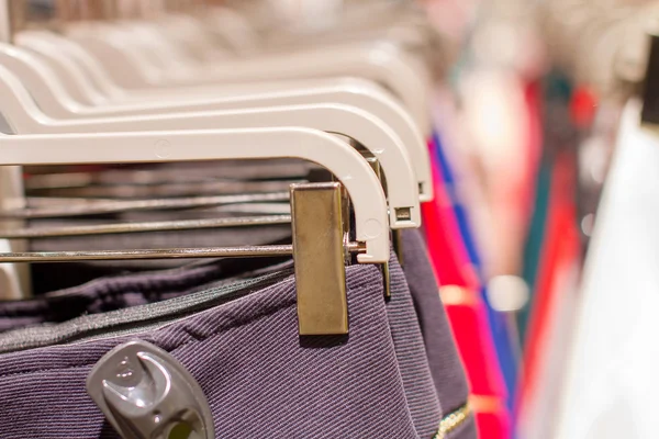 Preview ladies skirts hanging on display — Stock Photo, Image