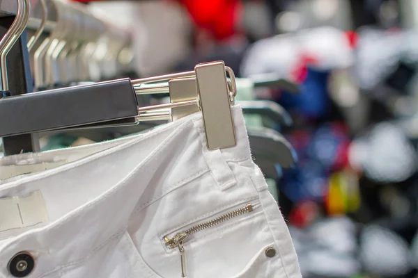 Preview ladies skirts hanging on display — Stock Photo, Image