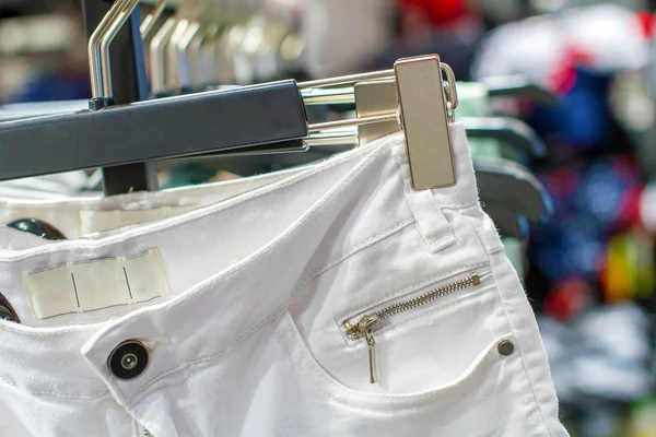 Preview ladies skirts hanging on display — Stock Photo, Image