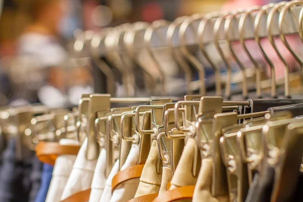 Preview ladies skirts hanging on display — Stock Photo, Image