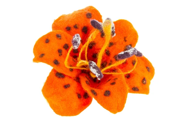 Tiger lily flower image made from wool — Stock Photo, Image