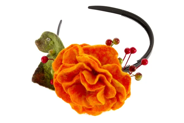 Orange rose flower image made from wool — Stock Photo, Image