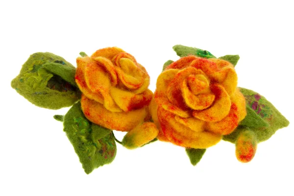 Orange rose flower image made from woolwool — Stock Photo, Image