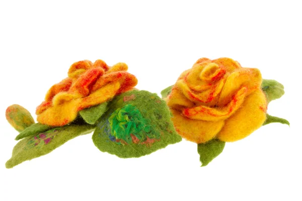 Orange rose flower image made from woolwool — Stock Photo, Image