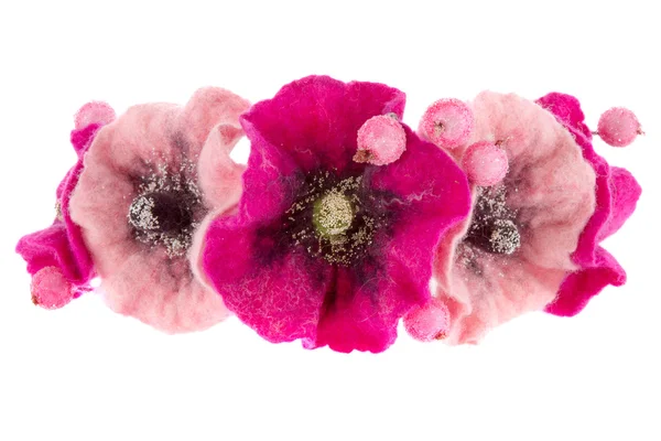 A beautiful flower Malva souvenir made of woolv — Stock Photo, Image