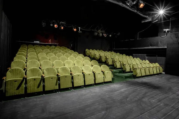 Маг Небольшой Аудитории Зеленым Креслом — стоковое фото