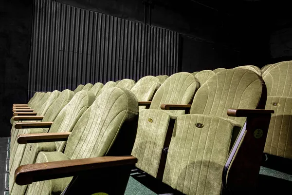 Image Green Velvet Chairs Auditoriu — Stock Photo, Image