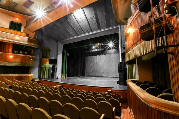 Imagem Teatro Varanda Parterre Cama Palco Holofotes — Fotografia de Stock