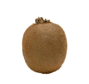 Beyaz arkaplanda olgun bir kivi meyvesi resmi