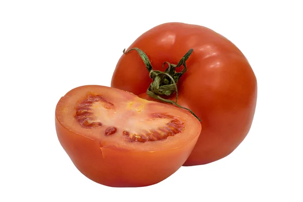 成熟蔬菜全红和半红番茄图像 — 图库照片