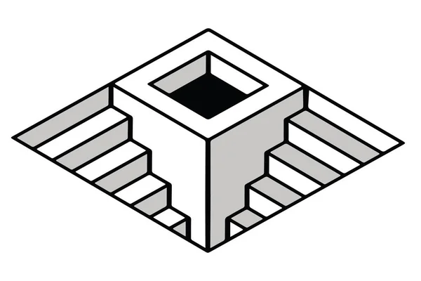 Black White Vector Image Rhombus Figure Steps — Stock Vector