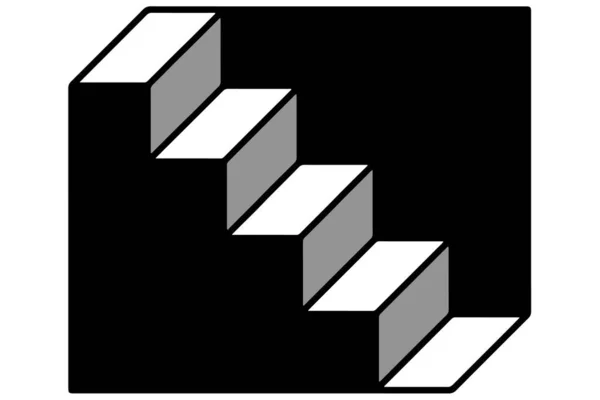 Black White Vector Image Abstract Figure Step Ladder — ストックベクタ