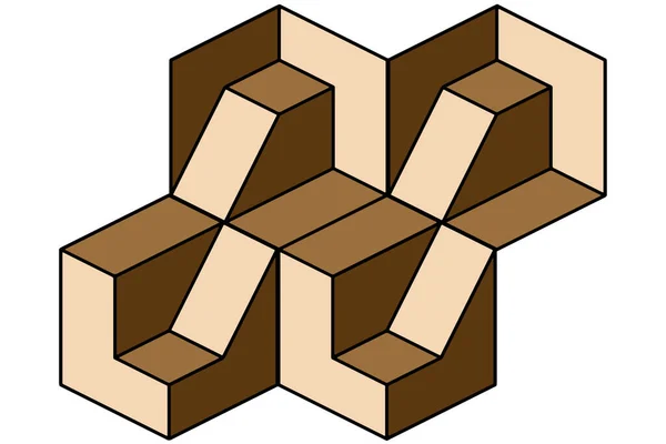 Αφαίρεση Διανυσματικής Εικόνας Γεωμετρικού Σχήματος Αποτελούμενου Από Κύβους — Διανυσματικό Αρχείο