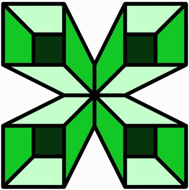 Küpten oluşan geometrik bir şeklin vektör resmi soyutlaması