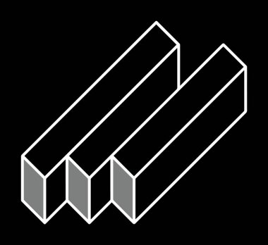 Üç dikdörtgenin optik yanılsamasının vektör görüntüsü