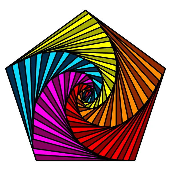 Vector Image Abstract Five Pointed Figure Swirls — Vetor de Stock