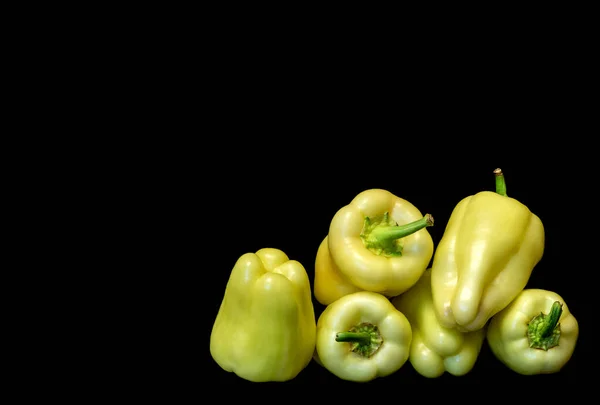 Image Vegetables Sweet Peppers Black Background —  Fotos de Stock