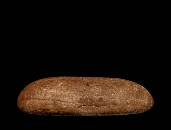 Image Loaf Rye Bread Black Backgroun — Stock Photo, Image