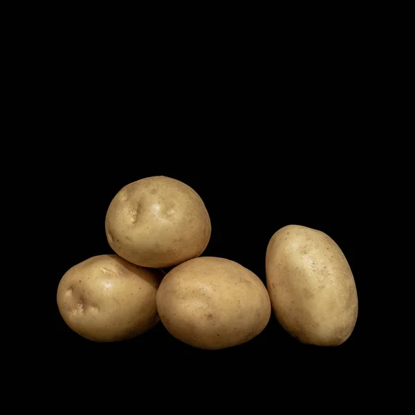 Image Vegetable Potato Black Backgroun — Foto de Stock