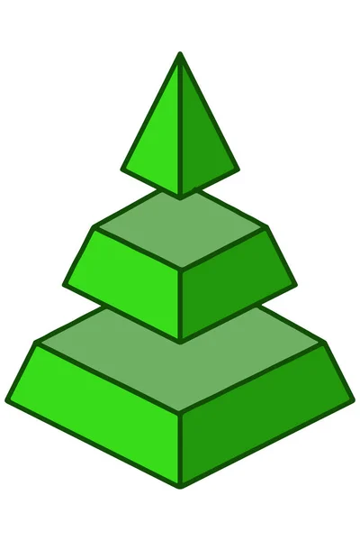 Vector Image Abstract Green Pyramid Similar Tree — Stock Vector