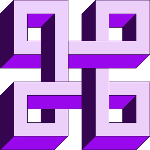 Vector Image Optical Illusion Geometric Figure Purple Color — Vettoriale Stock