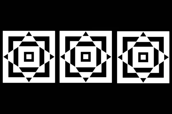 Imagem Vetorial Três Quadrados Brancos Com Perspectiva Interior —  Vetores de Stock