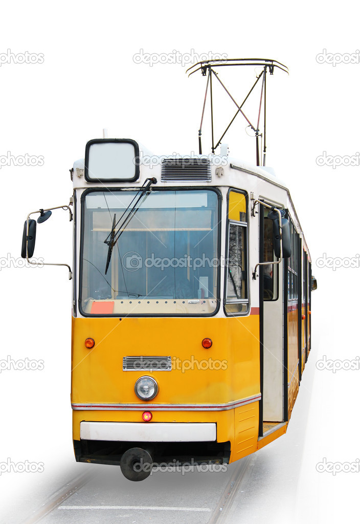 Orange tram in Budapest