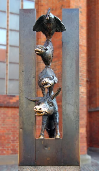 Escultura de la ciudad Músicos de Bremen en Riga —  Fotos de Stock