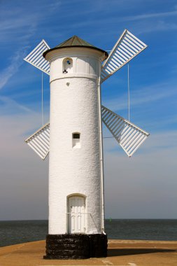 Deniz feneri yel değirmeni, swinoujscie, Polonya