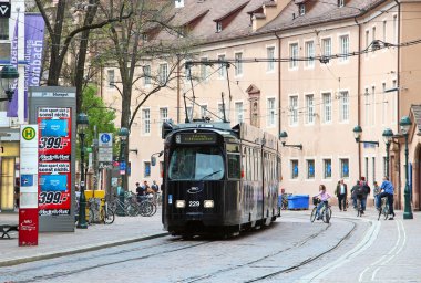 tramvay dowtown freiburg im breisgau, Almanya