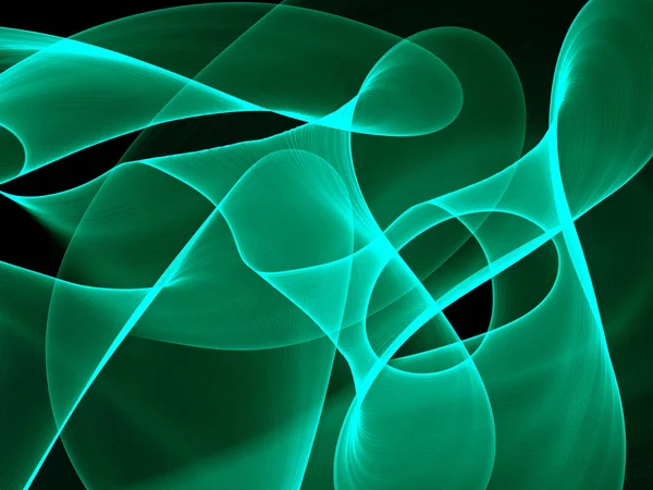 黒の背景に緑色の螺旋状の模様を生成 — ストック写真