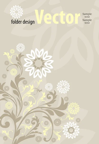 Σχέδιο φάκελο σε floral φόντο — Διανυσματικό Αρχείο