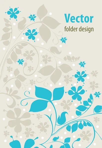 Folder design on floral background — Stock Vector