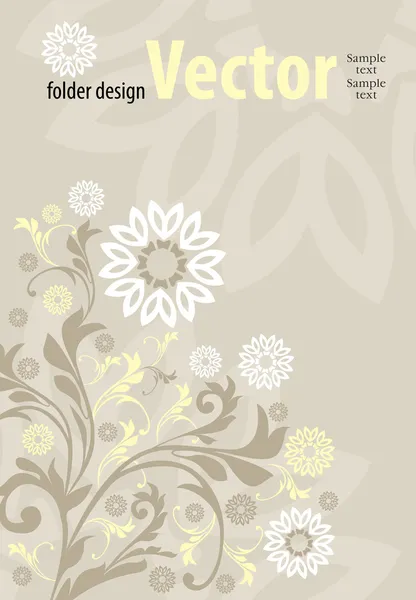 フォルダー デザインの花の背景 — ストックベクタ