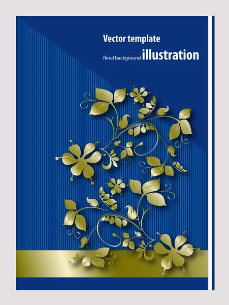 Diseño de carpetas sobre fondo floral — Vector de stock